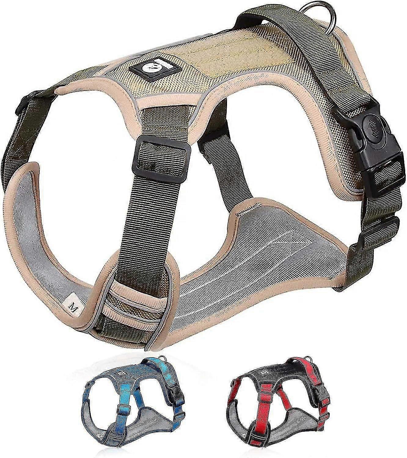 Köpek Koşum Takımı, Çekme Önleyici Köpek Koşum Takımı, Yastıklı Saplı Ayarlanabilir Çekmesiz Köpek Koşum Takımı, Yansıtıcı Ch