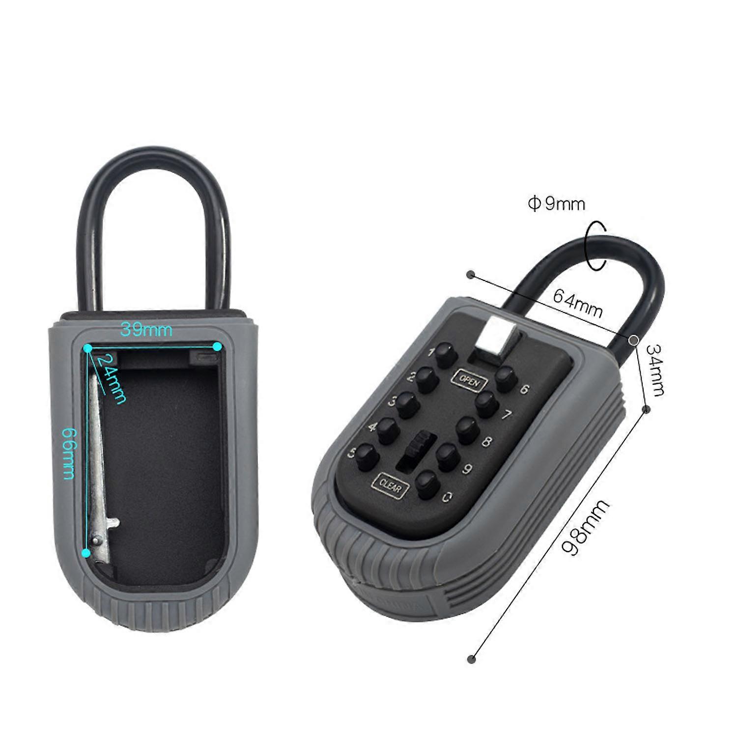 10-Digit Combination Lock Key Safe Storage Box Padlock Security Home Outdoor