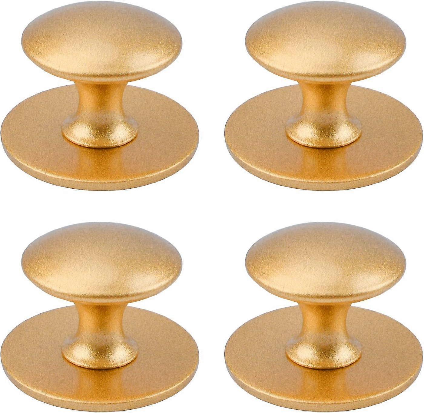 (Matte Gold) 4 Pack Stainless Steel Adhesive Cabinet Knobs for Windows, Cabinets, Drawers