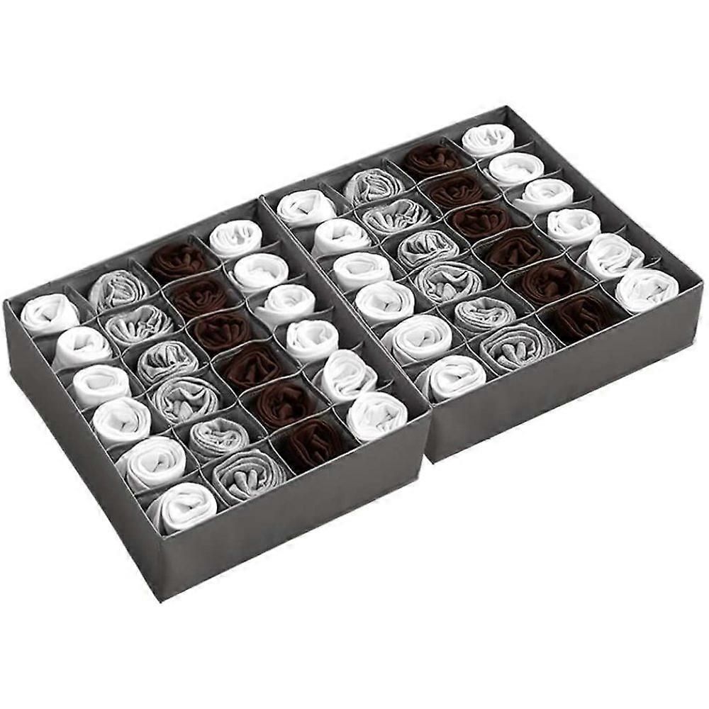 Storage Box For Socks, 24 Cells Drawer Organizer Organizing System Collapsible Drawer Dividers For Storing Socks, Scarves And Ties Other Small Accesso
