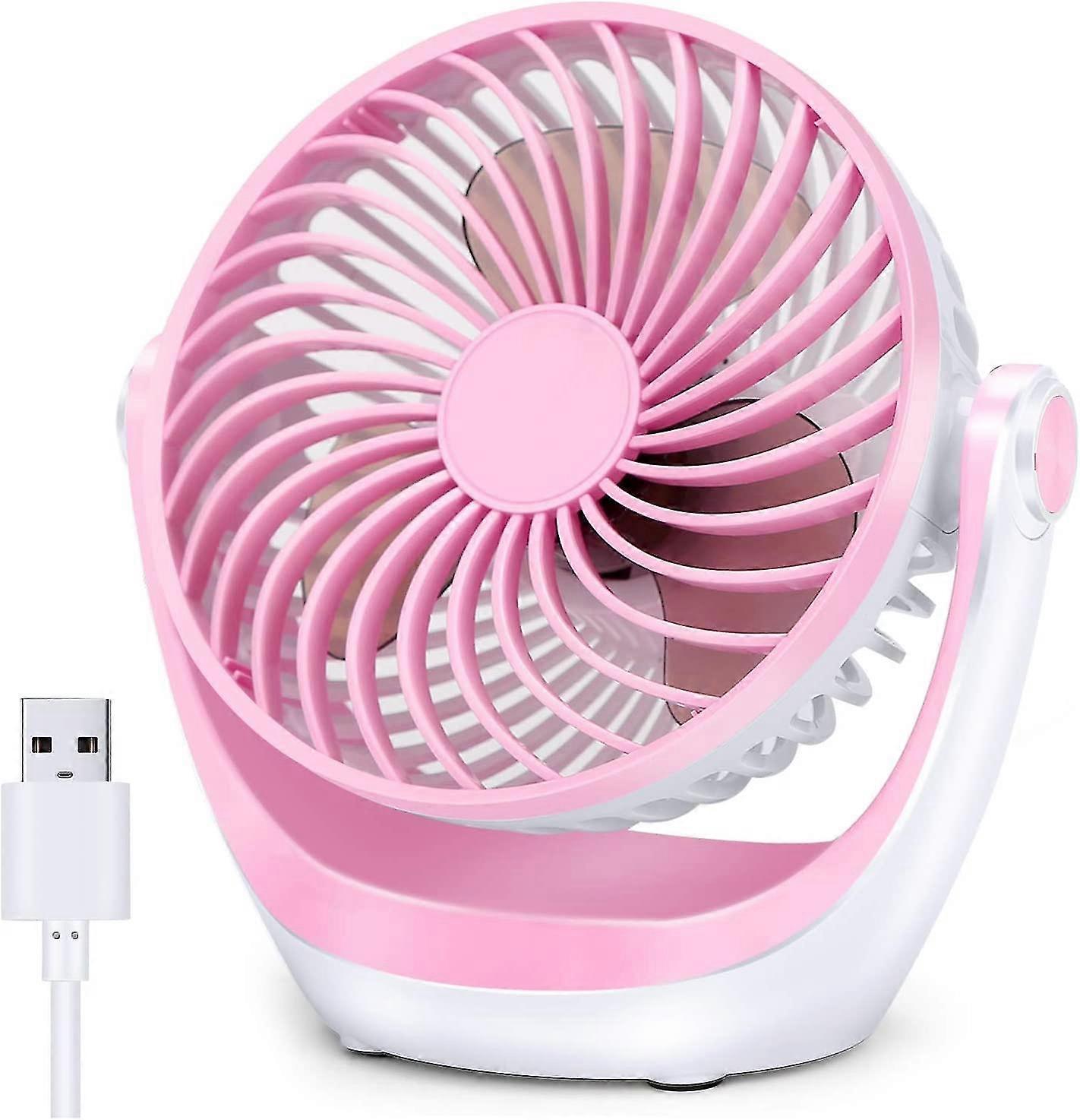 Desk Small Table With Strong Airflow Quiet Operation Portable Speed Adjustable Head 360rotatable Mini Personal For Home Office Bedroom