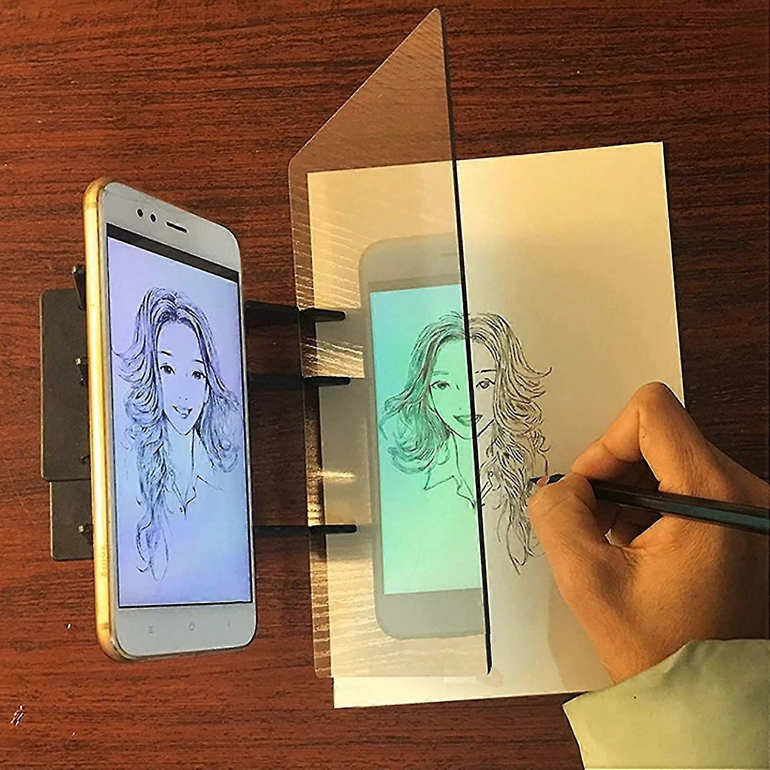 جهاز عرض الرسم مع أكريليك ، 20 * 13.5 سم ، لوحة نسخ تتبع بصري محمولة لرسم الرسوم المتحركة فن الرسم الحرفية