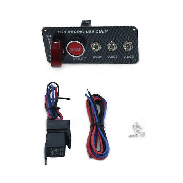 Universal LED Toggle Ignition Switch Panel Engine Start Push Button Set Car Accessory  For 12V Power Speediness & Racing Vehicle