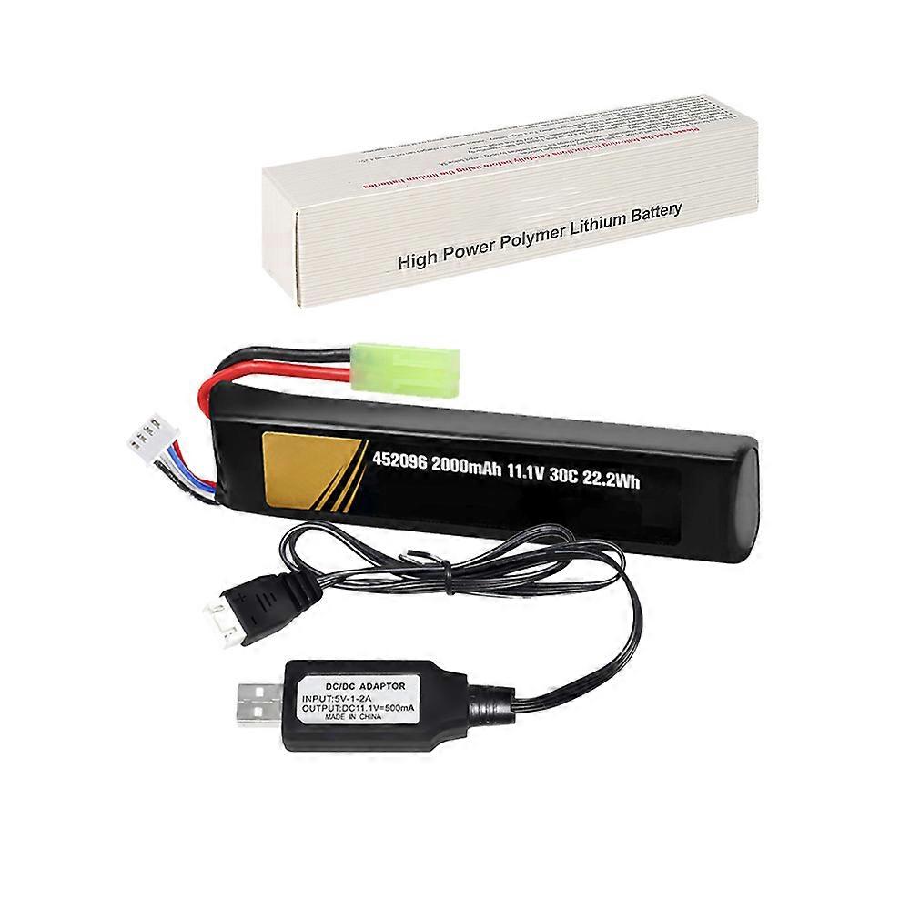 11.1V 2000mAh Lipo Pil Tamiya Fiş 30C + RC Airsoft Oyuncak için USB Şarj Cihazı