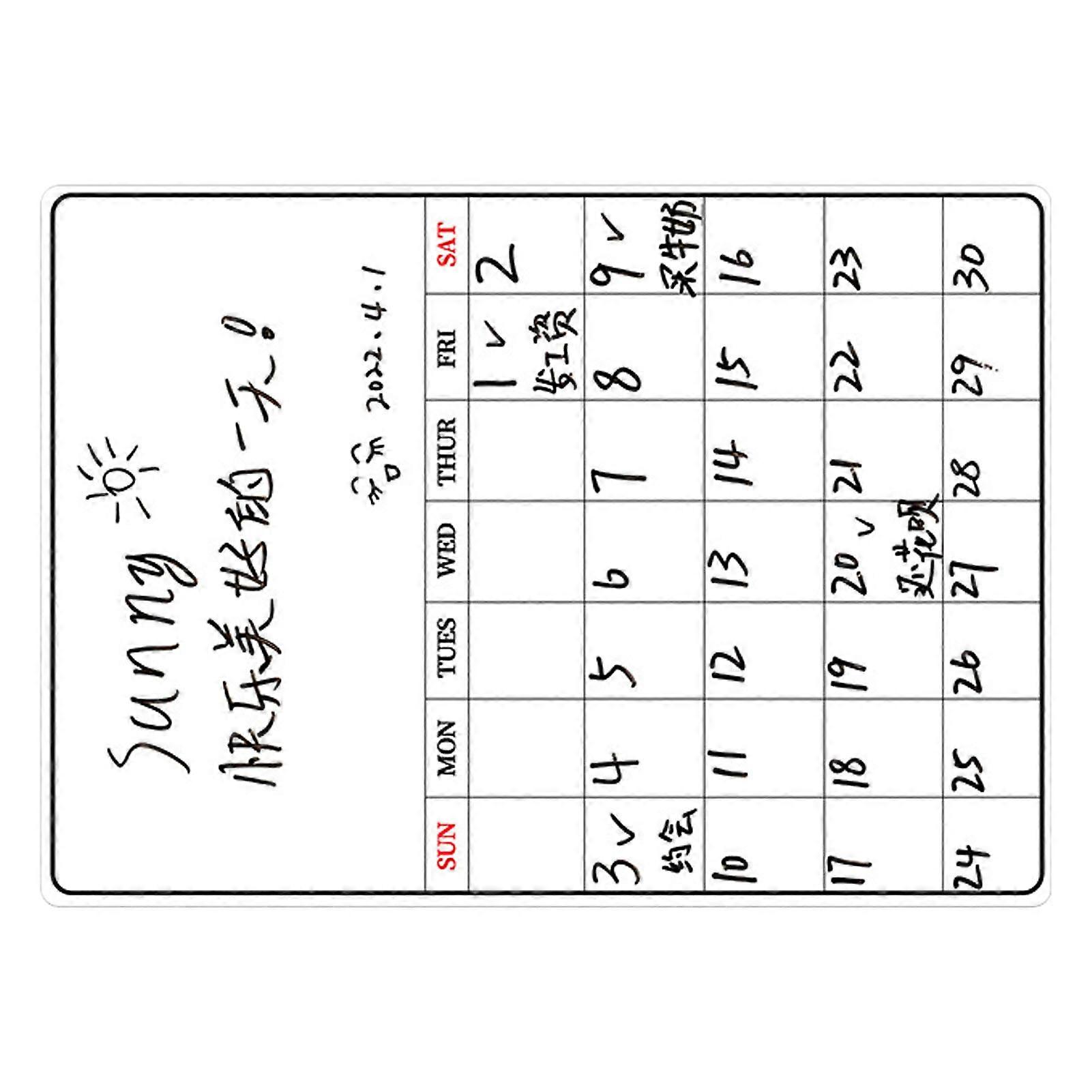 Magnetic Erasable Whiteboard Memo Note Sticker with Pen for A3 Schedule