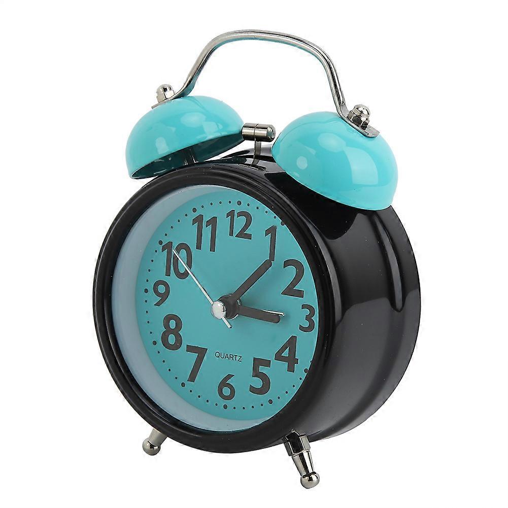 Light Blue Night Luminous Alarm Clock Double Bell Alarm Clock Bedside Clock