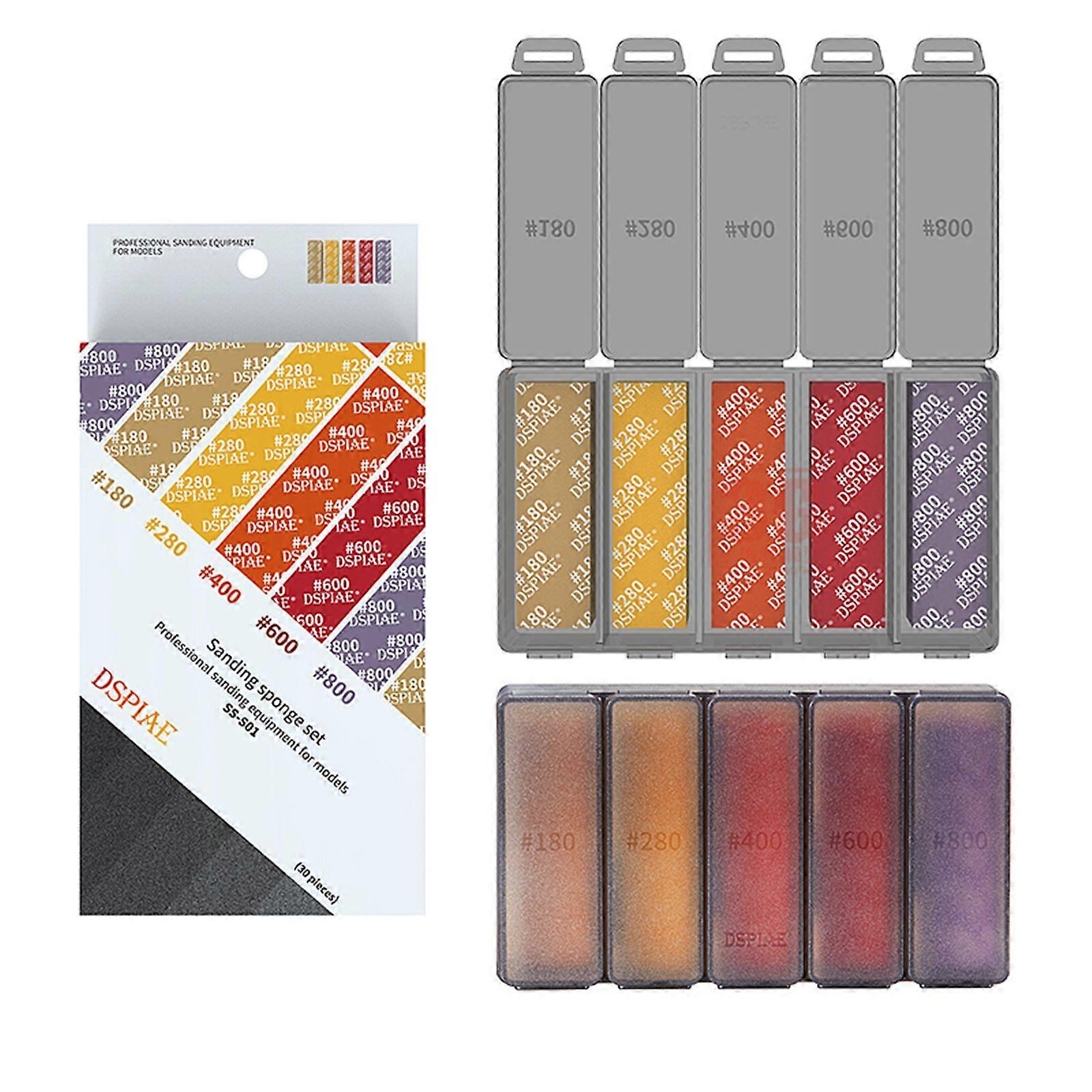 DSPIAE Sanding Sponge Sandpaper Set for Model Making  Versatile Grits #180-#2500
