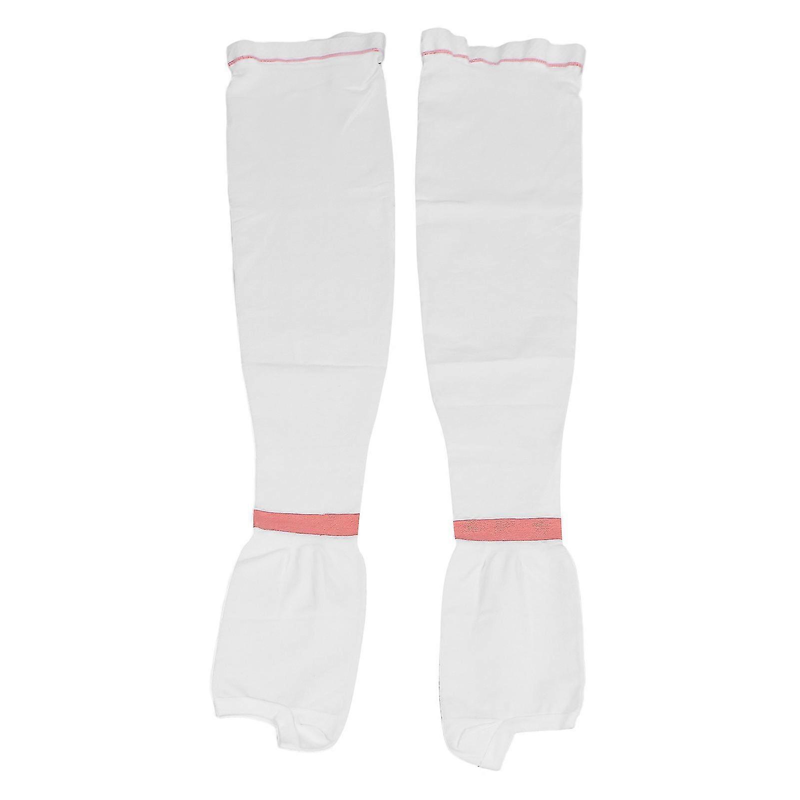 15-20mmHg White Thigh High Compression Stockings - Firm Support Breathable Size M