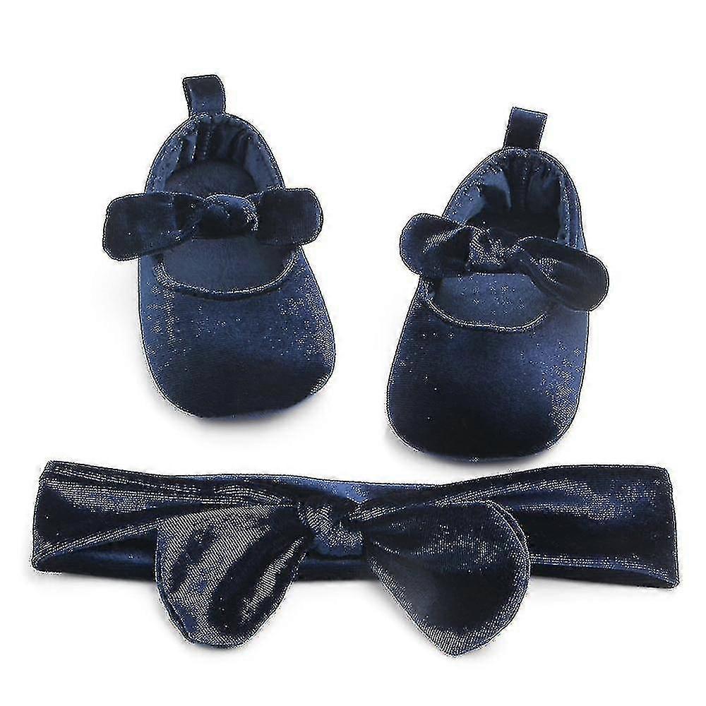 Cute Princess, Baby Velvet Red, Bowknot First Walkers Shoes