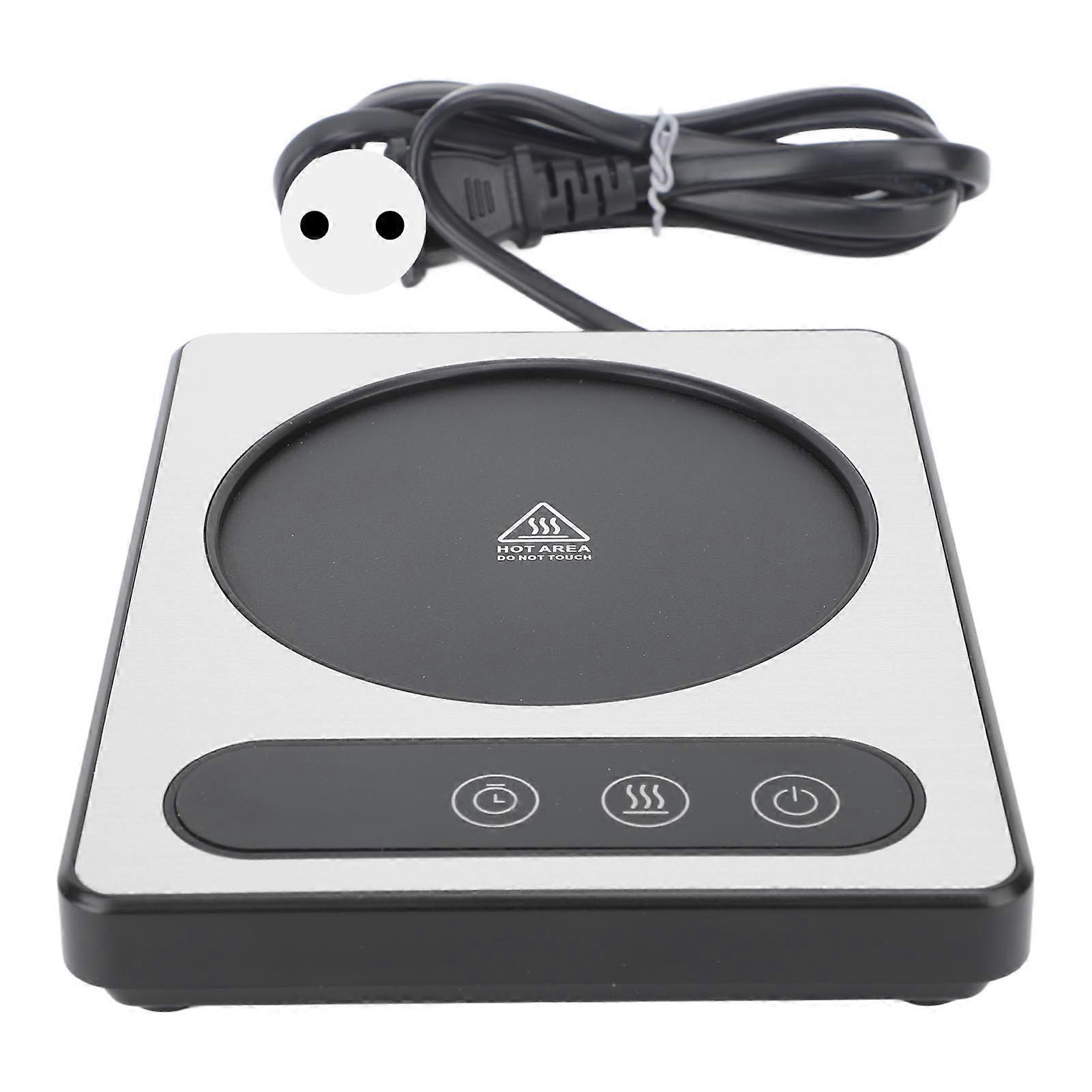 コーヒーカップヒーター36Wタッチコントロール12hタイミングスマートコーヒーマグヒーターコーヒー飲料ミルクティーホットチョコレートシルバーEUプラグ220V