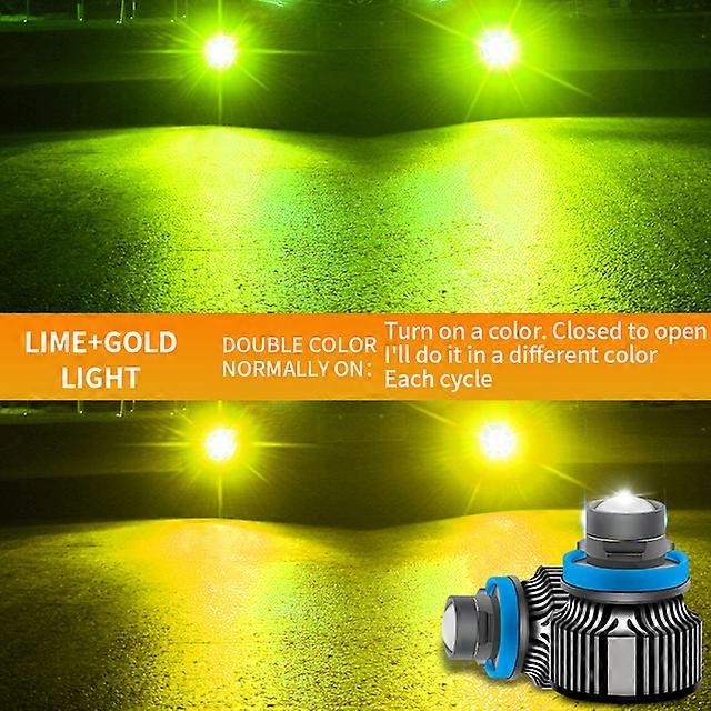 zweifarbige Laser LED Scheinwerfer Zitrone grün Farbe h7 h11 9005 9006 50w led objektiv Nebelscheinwerfer gelb grün weiß Auto LED Lampen