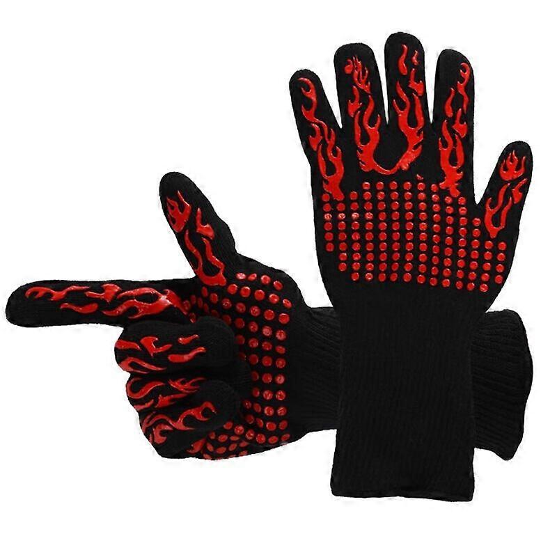 Dww-Gants pour barbecue rsistants et stables 1 pice rouge Gants rsistants  la chaleur jusqu' 800C Gants de cuisine universels rsistants  la chaleur et
