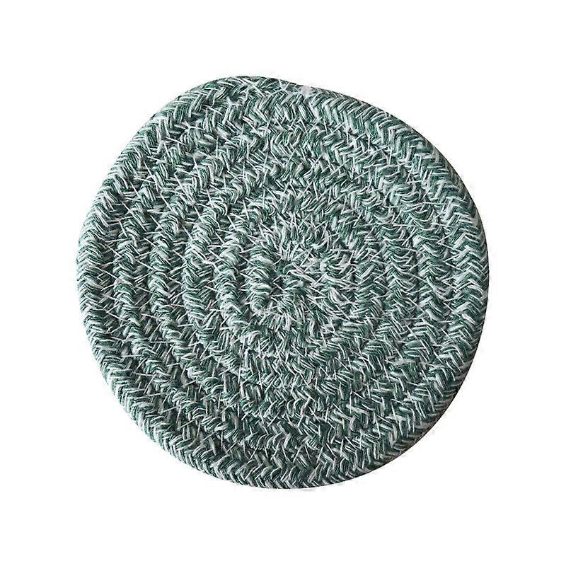 18cm-Green Flower Line-Set of 4 Multi-Purpose Non-Slip Stylish Woven Cotton Yarn Trivets for Kitchen and Baking