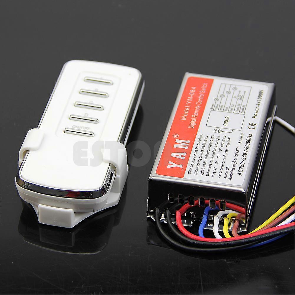 AC 220V Digital Remote Control Switch 4 Ways ON/OFF Controller For Light Lamp
