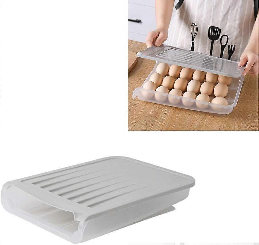 Automatic egg box with lid for 18 eggs in the kitchen