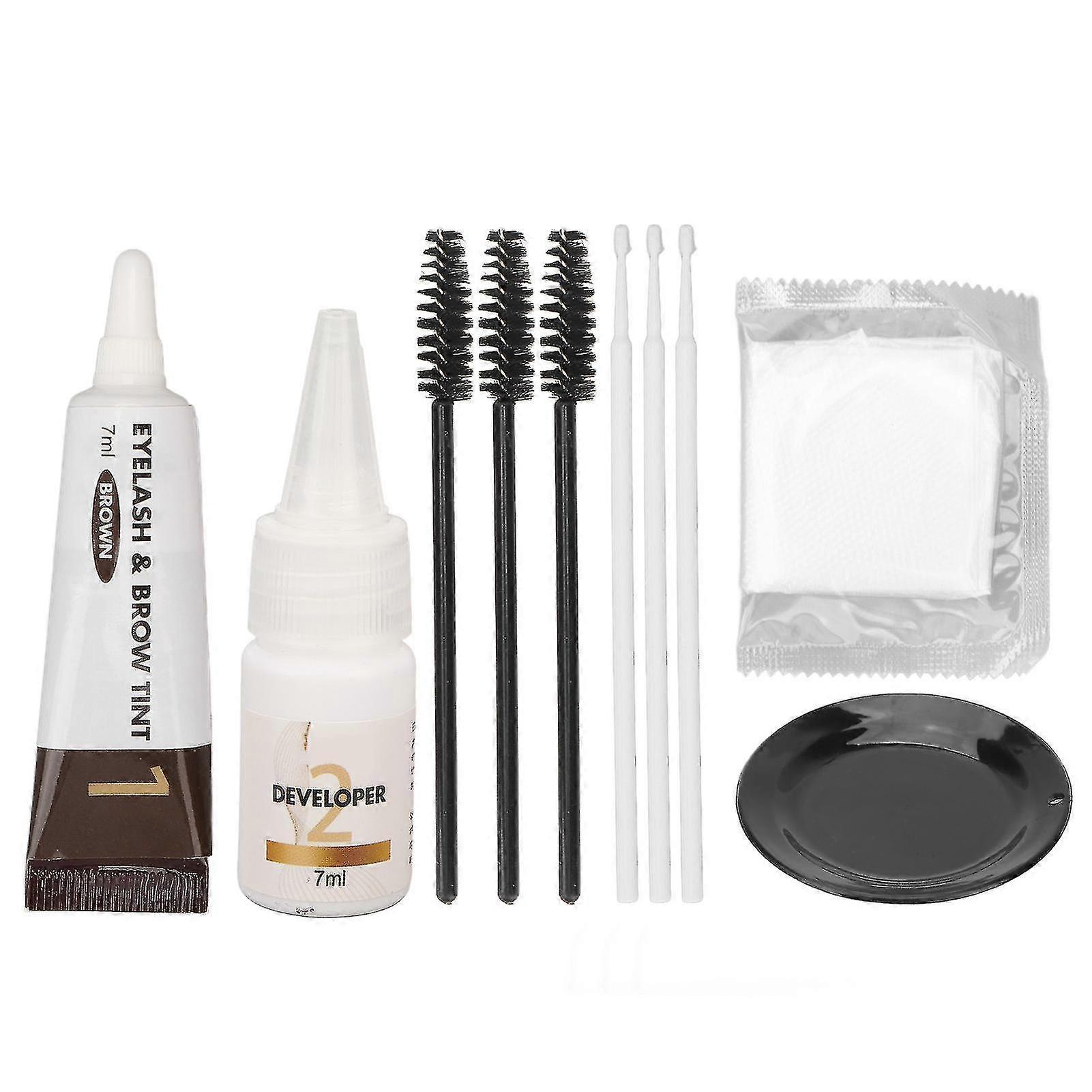 Eyelash Eyebrow Color Kit Professional Waterproof Makeup Brow Lashes Tint Dye Set With Brush Gloves