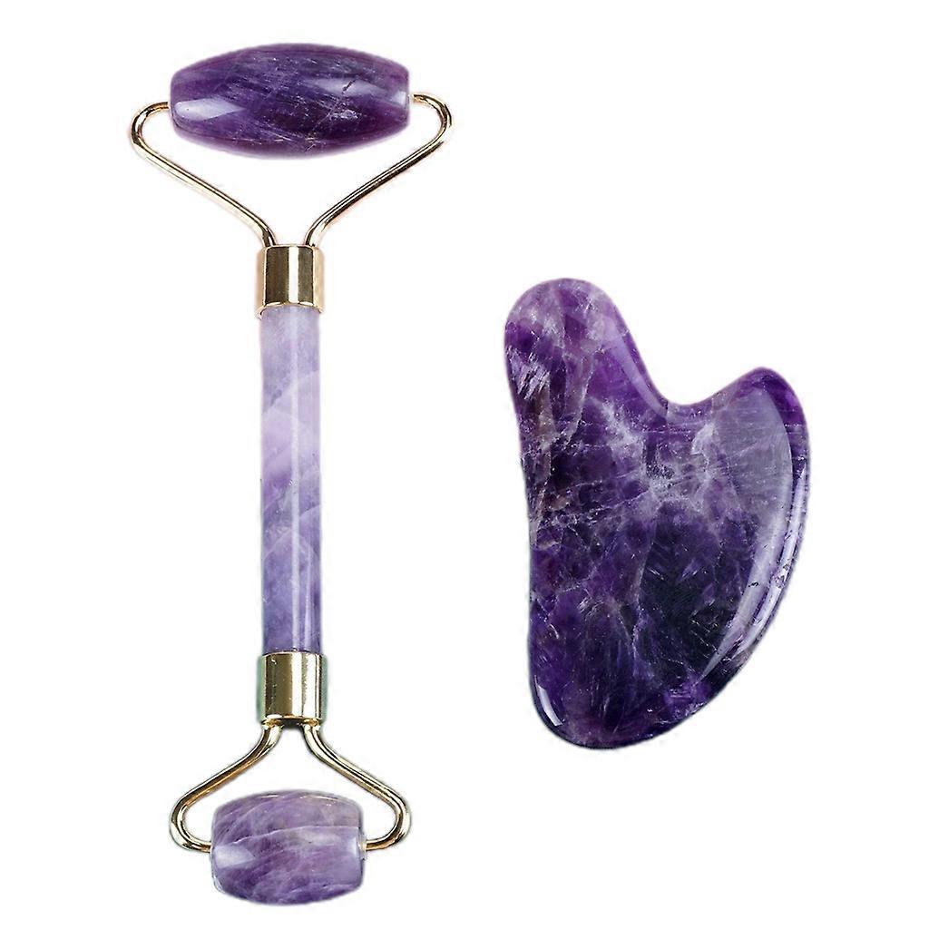 Roller Gua Sha, Ametist Jade Face Roller Hudvårdsverktyg