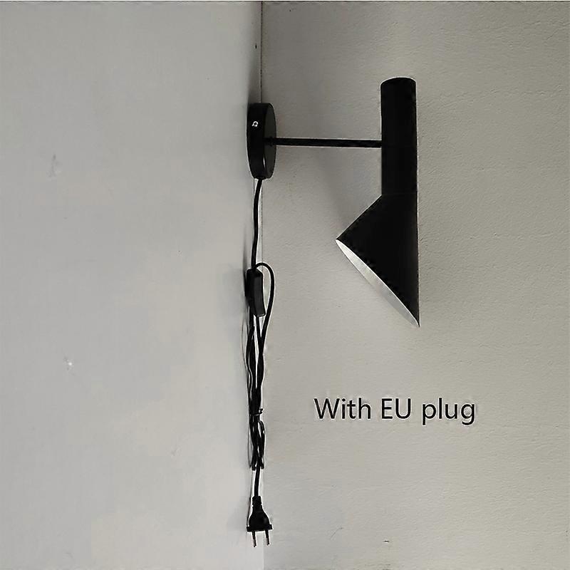 Swing Head Wall Light Creative Wall Lamp Bedroom Lighting Black White Bedside Reading Lamp E27