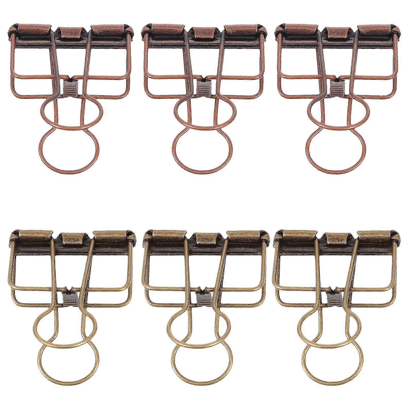 6 Pcs File Folder Metal Stationery Clips Papers Organizing Clips Mini Binder Clips