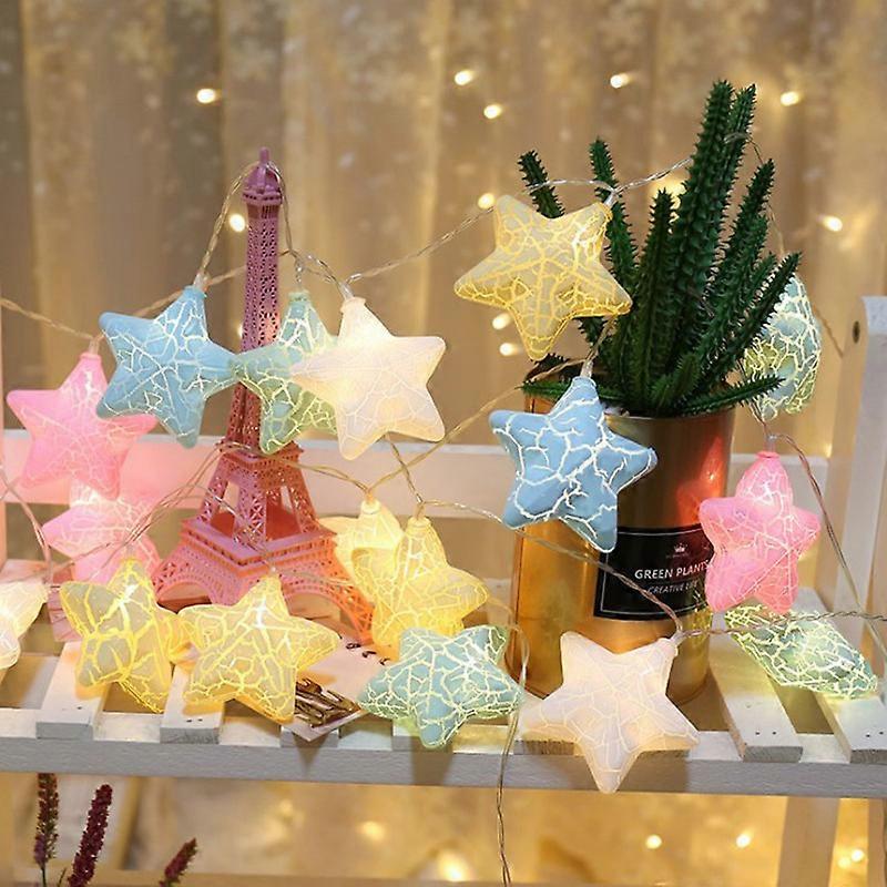 Party Crackle Stars LED String Lights, Festive Yard Decor
