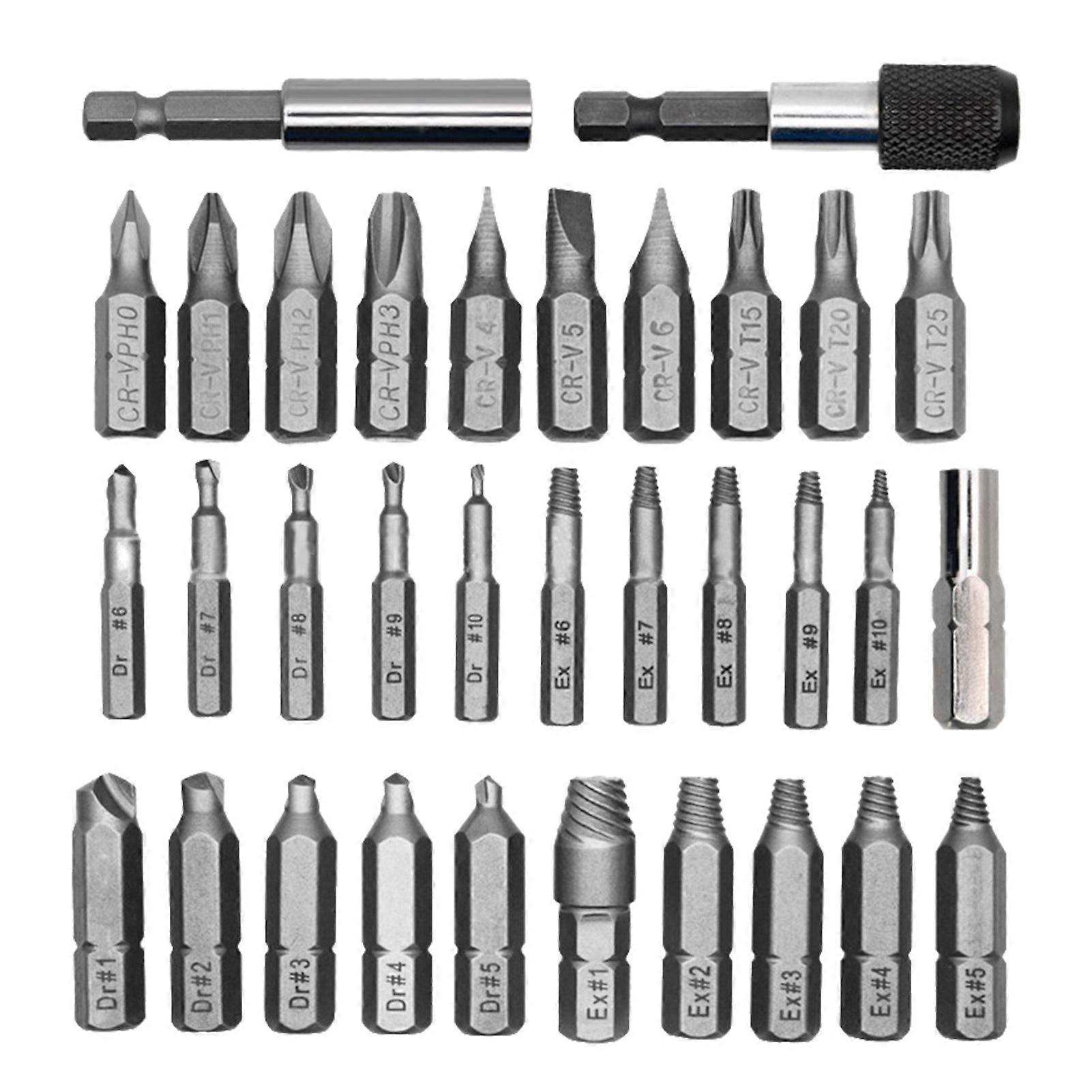 33Pcs/Set Double-head Broken Wire Screw Extractor Bolt Removal Purpose Tool JIKAIX