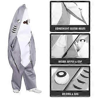 Disfraz De Tiburón Adulto Pijama Unisex Halloween Color Talle