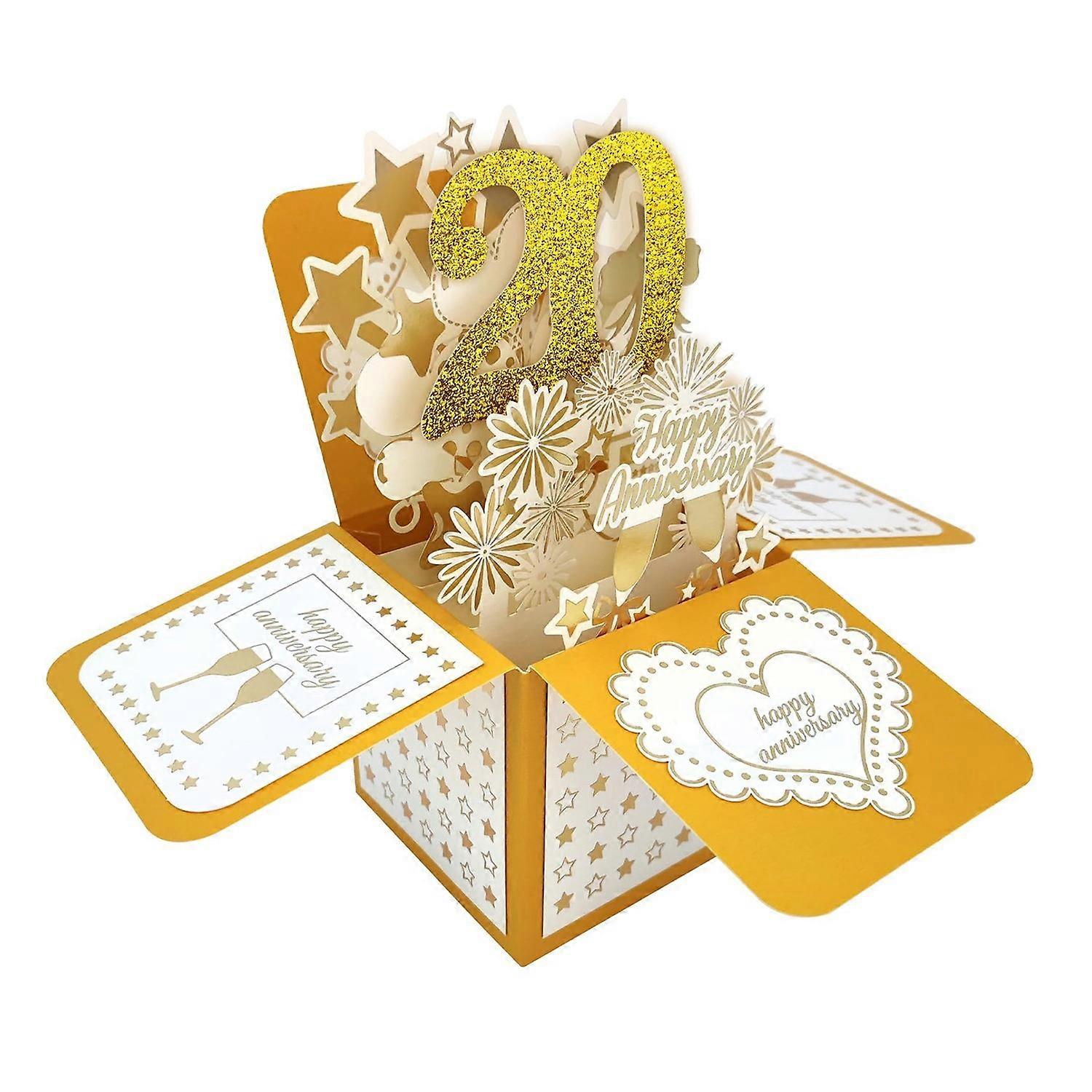 Anniversary Greeting Card 3D Design Vibrant Colors Long-lasting Anniversary Card for Wedding