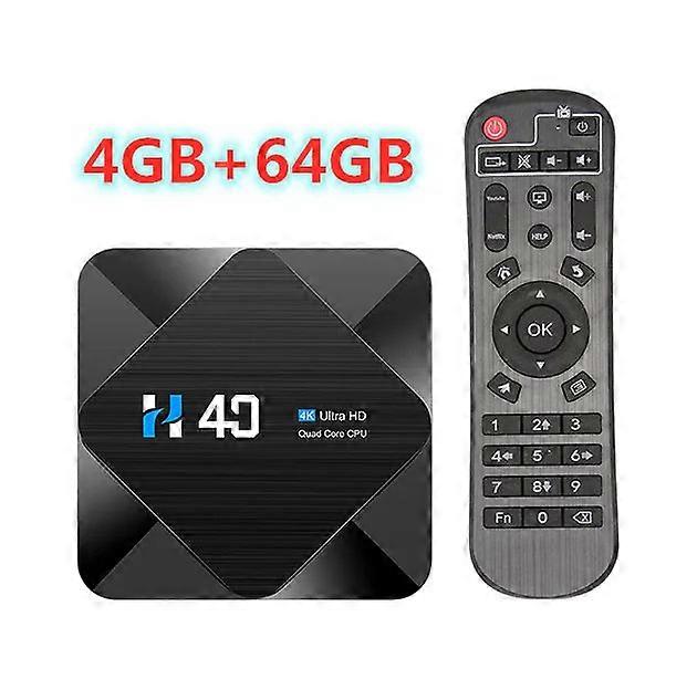 H40 Android 10.0 تلفزيون ذكي 4 جيجابايت رام 64 جيجابايت روم Allwinner H616 رباعي النواة 2.4 جرام / 5 جرام واي فاي Bt4.0 1000 م 6 كيلو ميديا بلاير توب بوكس