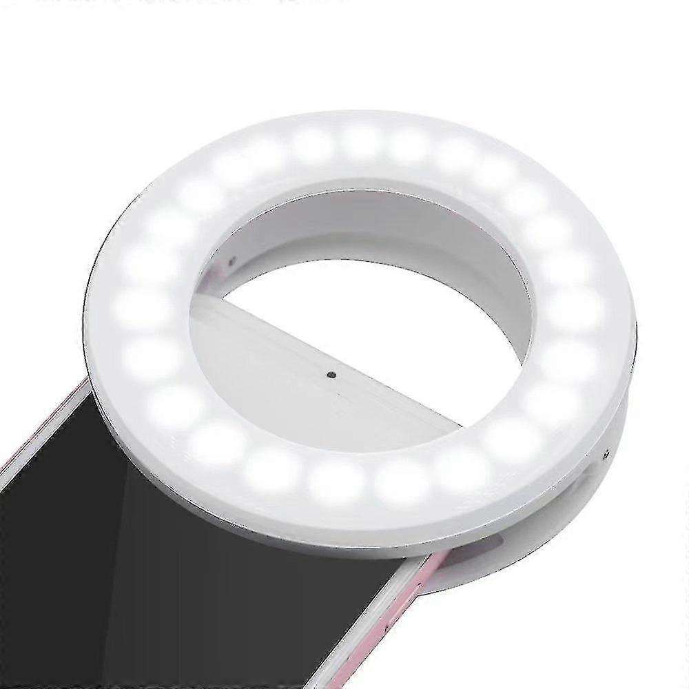 Mini Selfie Led Ring Light Rechargeable Clip For Phone
