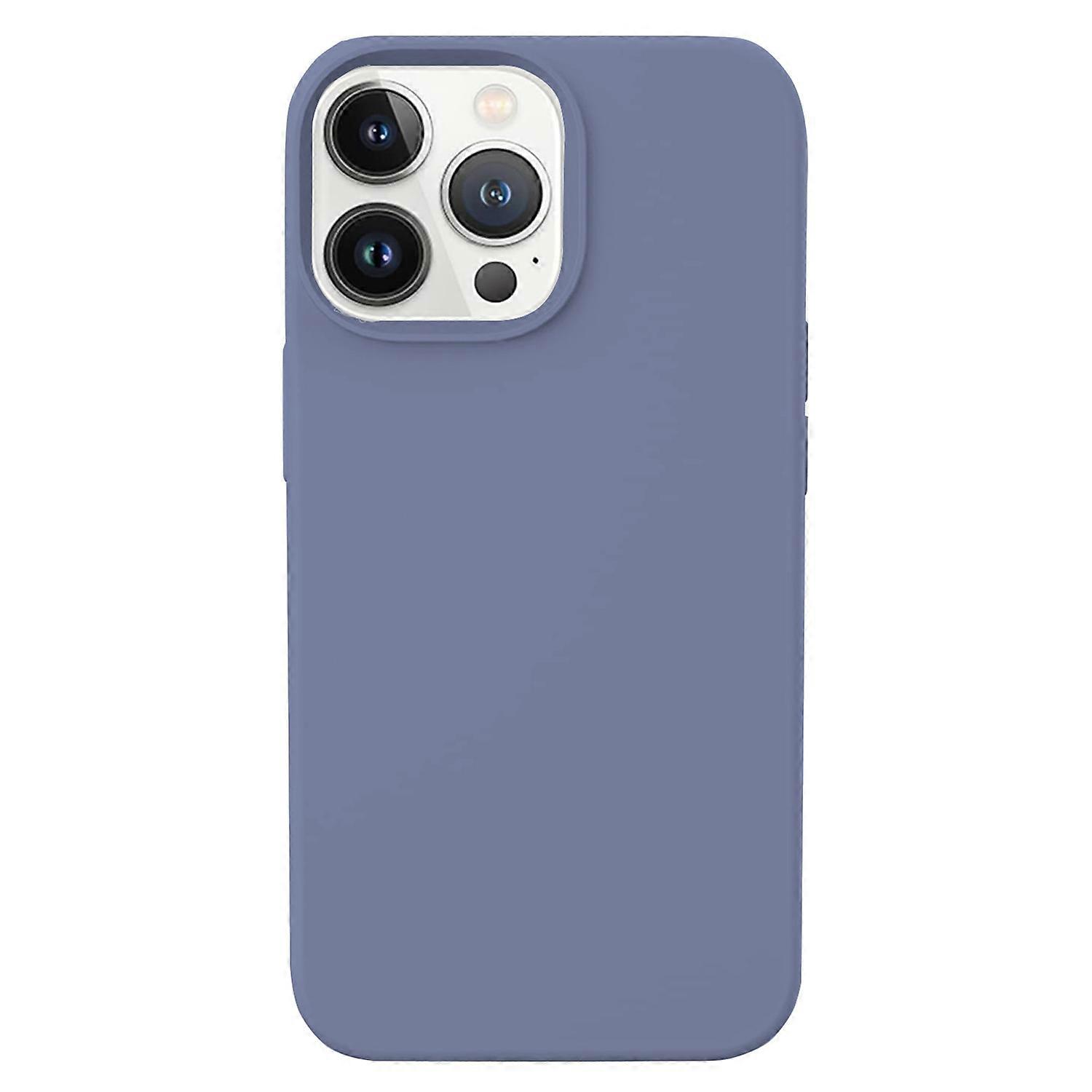 KALEBOL KLB-YTGJ001 For iPhone 13 Pro Max Case Solid Color Liquid Silicone PC Phone Cover - Lilac Pu