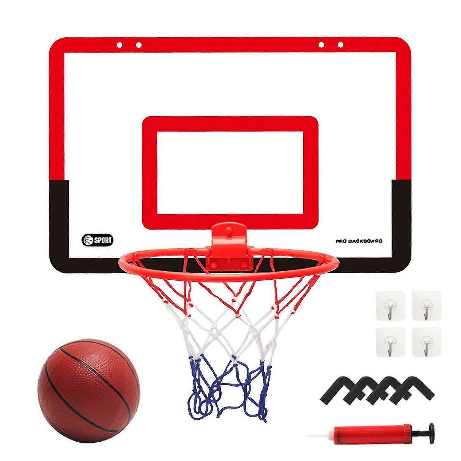 Transparent Hanging Door Basketball Board Punch-free Basketball Backboard With 1 Basket Net 4 Hook 1
