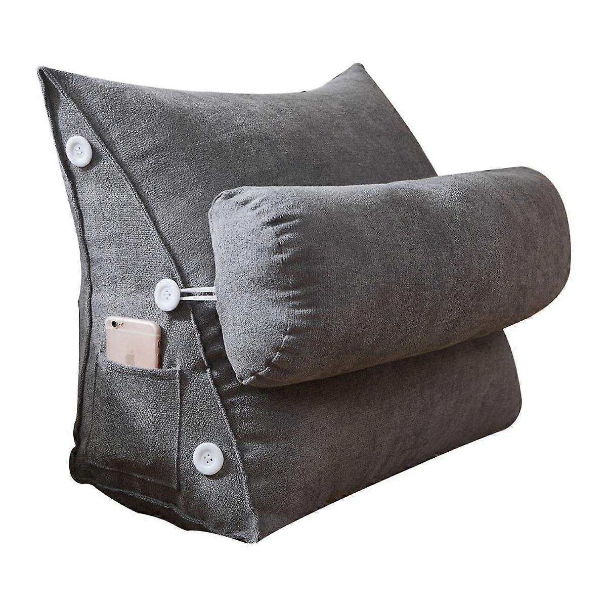 Reading Pillow Bed Wedge Large Adult Backrest Cushion With Pockets