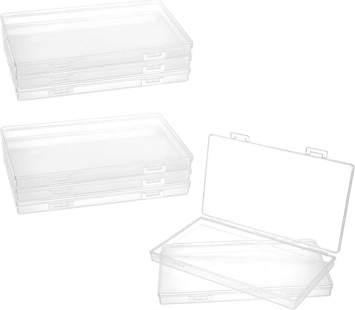 8Pcs 7.52x4.31x0.63Inch Rectangular Empty Plastic Storage Containers with Lids Empty Storage Organizer Containers for Beads Crafts Small Items