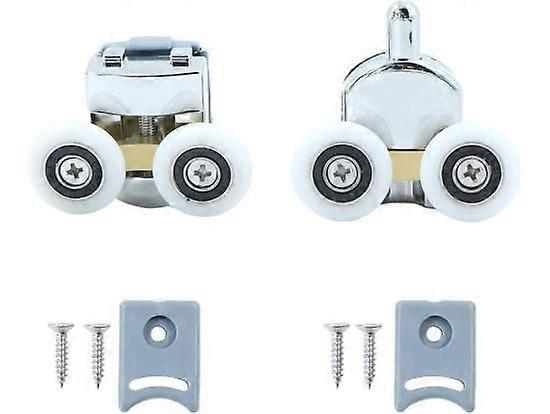 Shower Door Rollers - Plastic Door Wheels, For Diy 4-6Mm Glass, 23Mm Diameter Roller Replacement(1 Upper Rollers And 1 Lower Rollers)