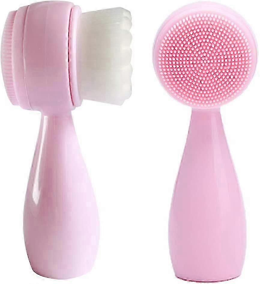 Pack Of 2 Manual Face Cleansing Brush Double Sided Gentle Exfoliation