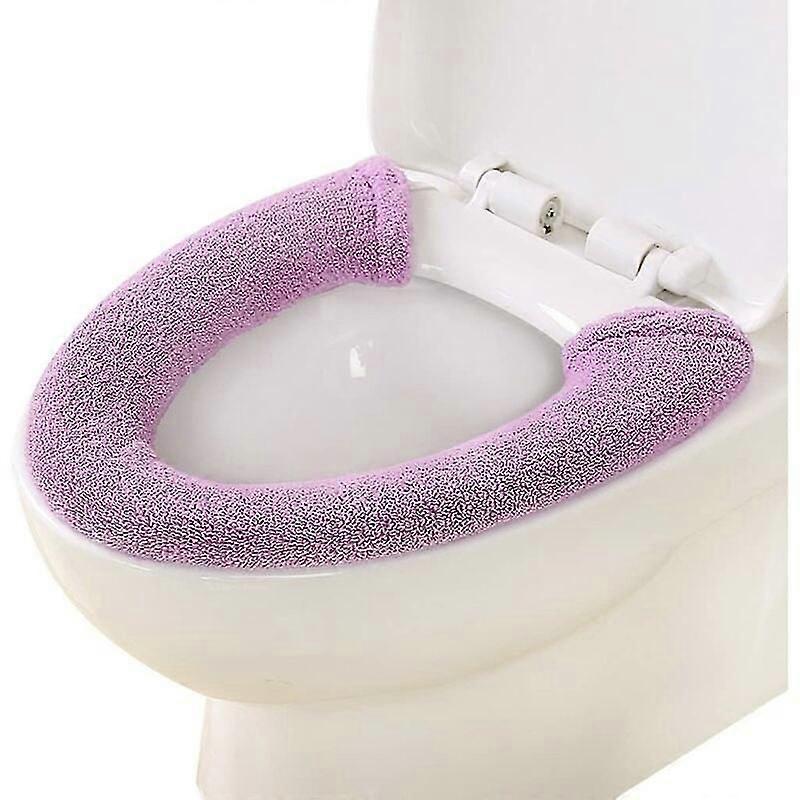 Toilettensitz Universal WC Sitz Hohe Elastizität Abnehmbar und waschbar Nicht verblassen Winter Warm WC Sitzbezug, Fuchsia