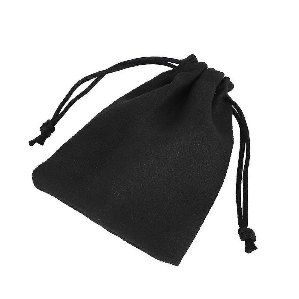 10 pcs Soft Double sided suede Drawstring Gift Bag Pouch Wrap Organzier for Party GPame,9 x 12cm(black)