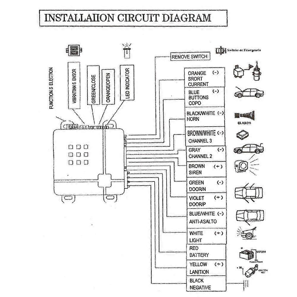Universal Car Vehicle Security System Burglar Alarm Protection Anti~theft System 2 Remote MK2829
