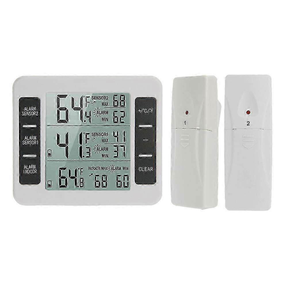 Refrigerator Thermometer Wireless Indoor Outdoor Temperature Sensor Guage with