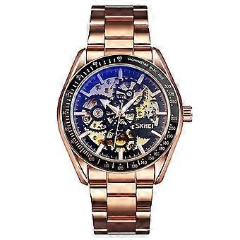Skmei 9194 Menn Automatisk Skjelett Mekanisk Klokke Rose Gold