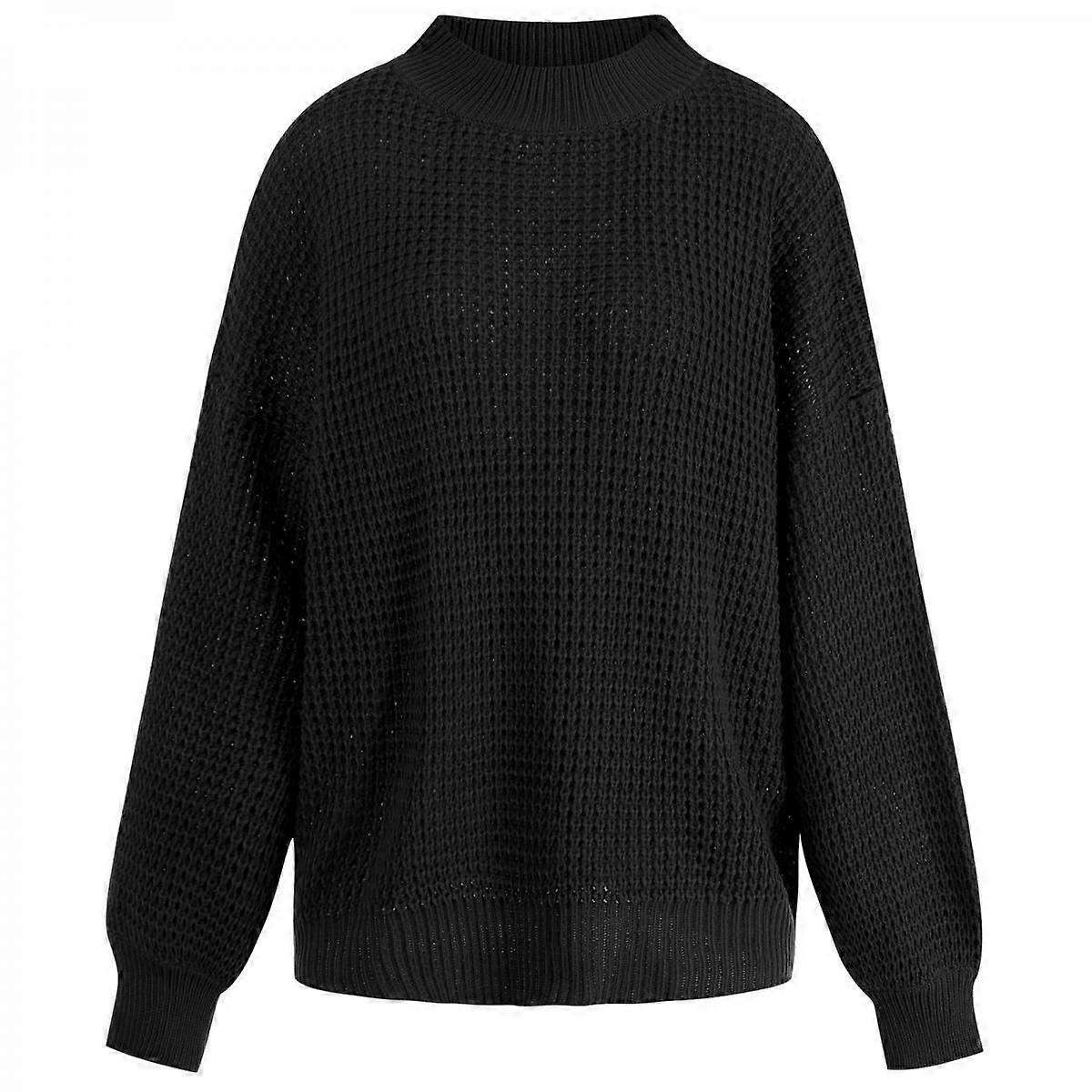 Damen Langarm Rollkragenpullover Gemütlicher Strickpullover lässiger lockerer Pullover Pullover Oberteile, S