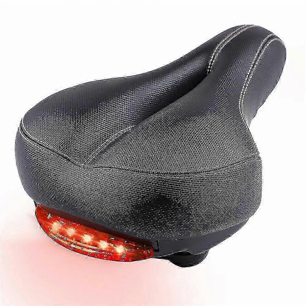 Assento de bicicleta - assento de bicicleta com luz traseira, absorção de choque duplo, à prova d'água f74
