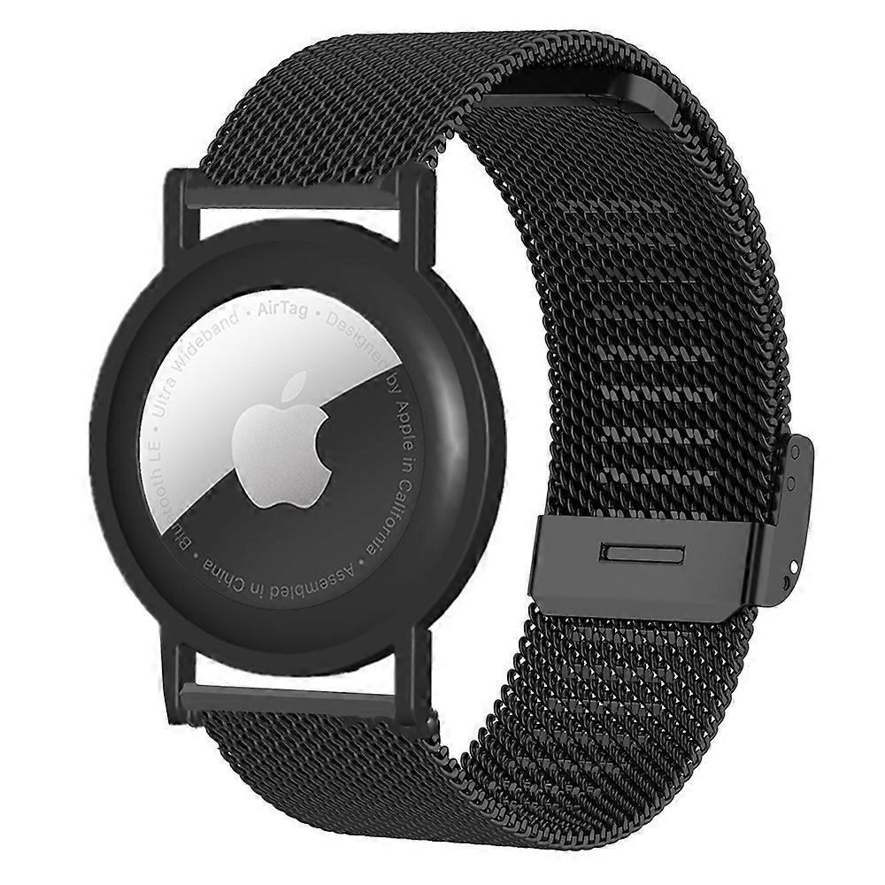 For AirTag Bracelet GPS Tracking Tagging Milanese Mesh Wristband with PC Frame Cover