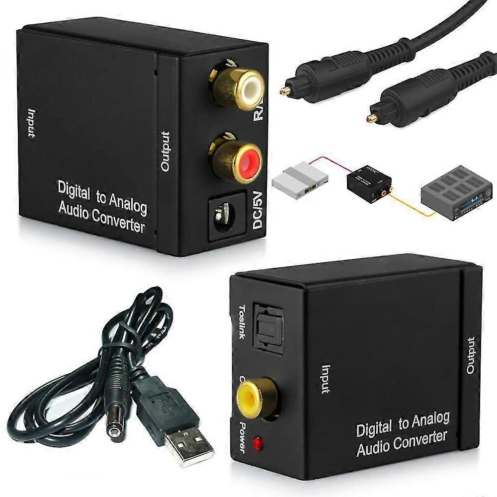 Digitaler optischer Koaxial-Toslink-auf-Analog-Cca-Audio-Konverter-Adapter.
