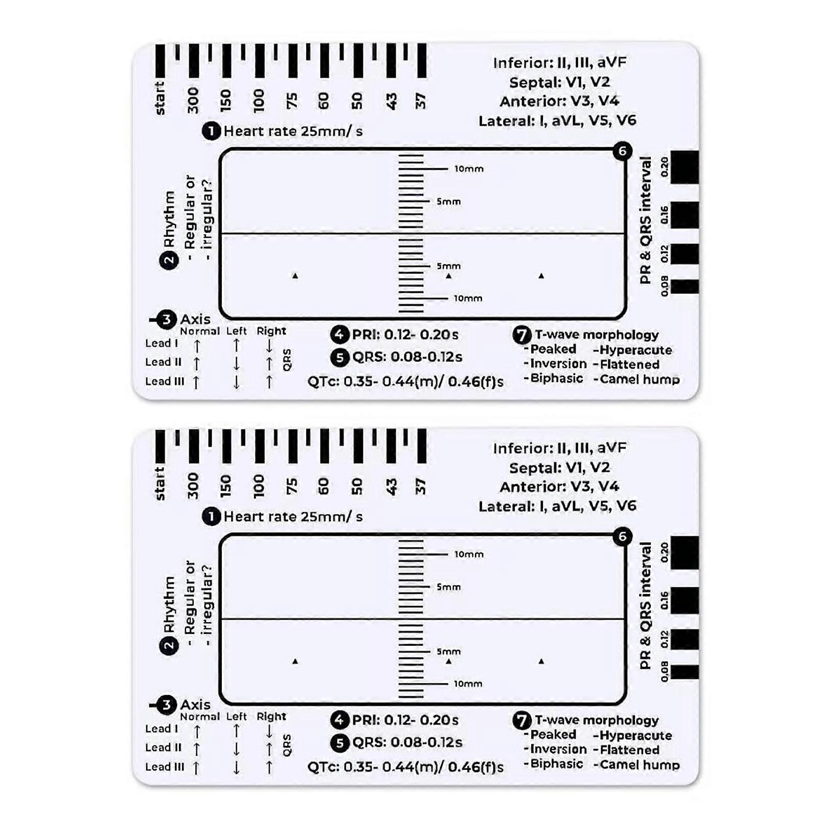 Clinical Electrocardiogram Reference Guide Card For Efficient Heart Data Reading Interpretation Educational Environment