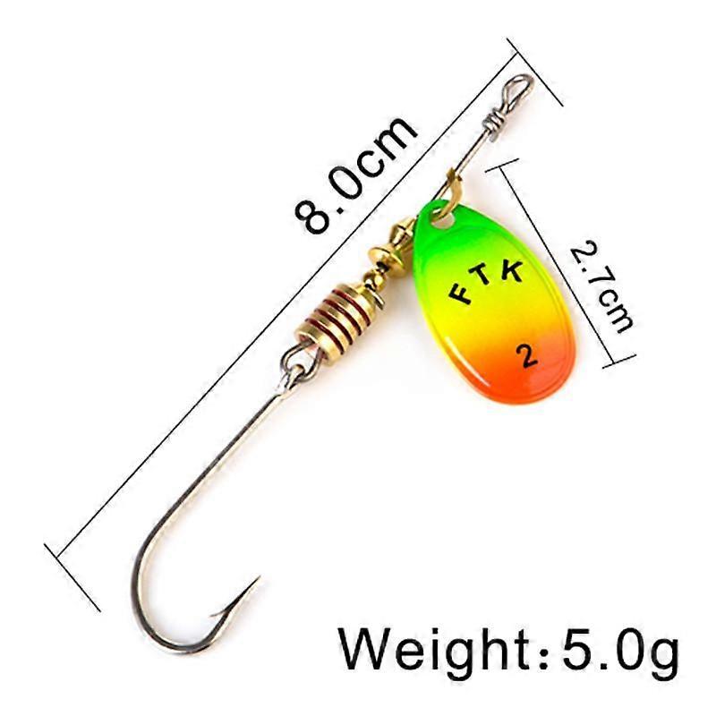 FTK 1PCS Fishing Single Hook Top Different Colors Bass Bait 4.1G 5.0G 7.8G 10.5G 15.0G Length 7.2CM 8CM 8.8CM 9.8CM 10.5CM