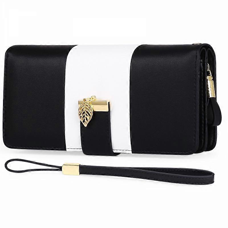 (Black) Women's Wallet Colorful Striped Faux Leather Wallet
