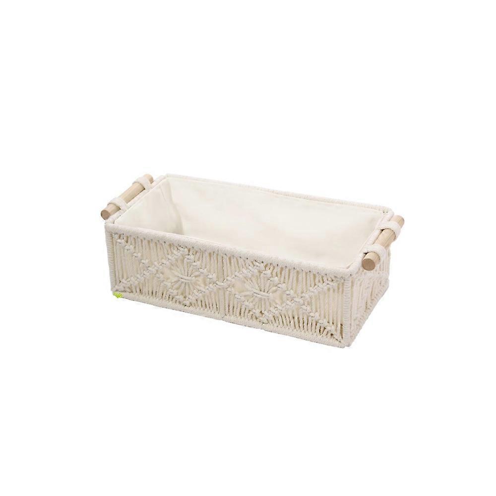 Stylish Macrame Boho Decor Basket, Unique Storage Bin with Exquisite Macrame Pattern for Functional and Fashionable Spaces