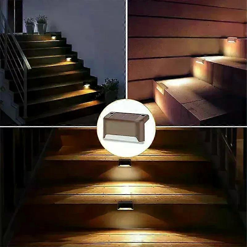 Solar Deck Lights 12 PacK Outdoor Step Lights Waterproof Led Solar Lamp compatible Railing Stairs Step Fence Yard Patio and Pathway