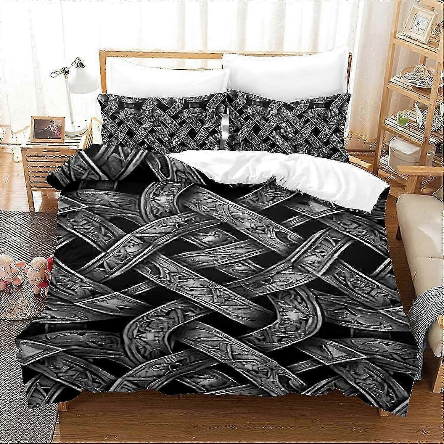 J3887 Lakan Stripe påslakan Set 3 st Hotellkvalitet Täcke Sängkläder Uppsättningar Sängöverkast med örngott med dragkedja Ultra Soft Anti A